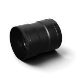 Black 4-inch inline duct fan for ventilation and airflow control.