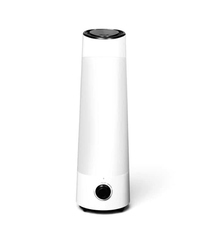 Modern white humidifier with 6L water tank for home use.