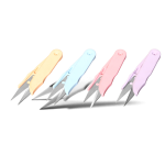 Set of four pastel-colored precision pruning snips for gardening.