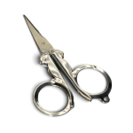 Close-up of precision pruning scissors with finger rings for garden trimming.