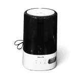Black and white ultrasonic humidifier for grow tents with timer feature.