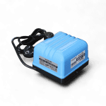 Quiet blue Hailea V-10 air pump for aquariums and hydroponics.
