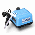 Quiet blue Hailea V-10 air pump for aquariums and hydroponics.